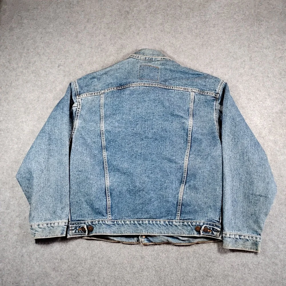 Vintage Levis 70507-4890 Mens Large Denim Trucker Jacket Blue Made in USA 90s - Picture 11 of 14